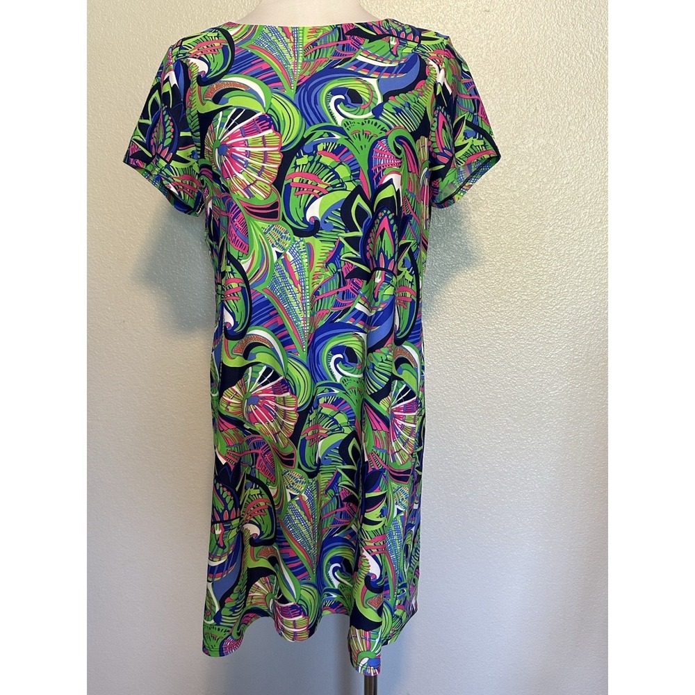Jude Connally Ella Fanfare Print Dress Women L Floral Shift Preppy Coastal Chic